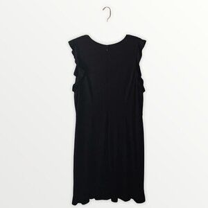 Ruffle Hem Black Dress